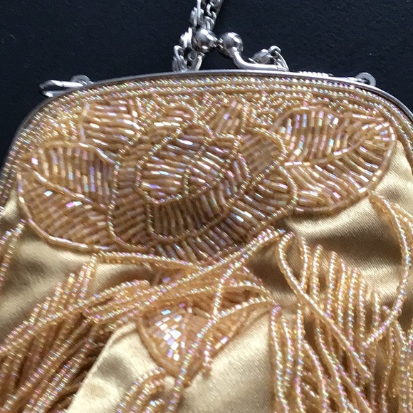 Vintage gold beaded evening bag - Picture 5 of 7